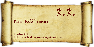 Kis Kármen névjegykártya
