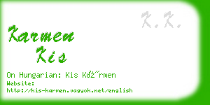 karmen kis business card